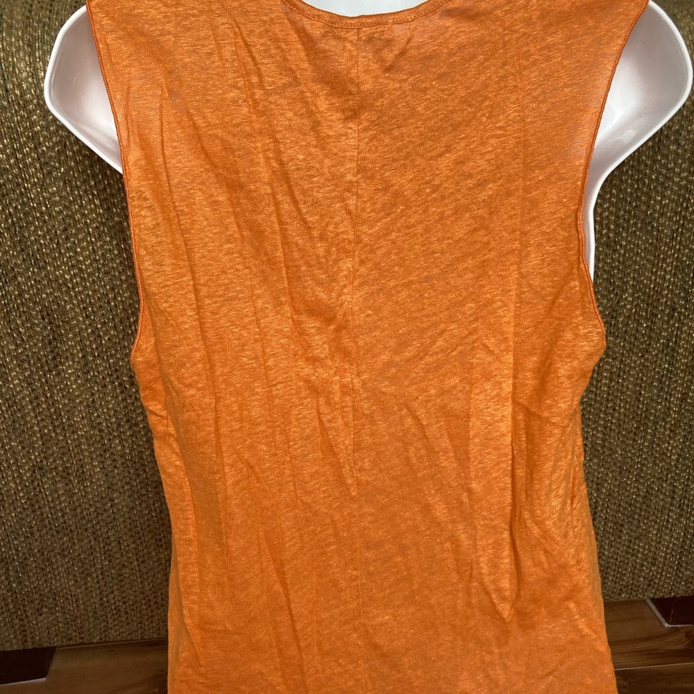 Zara Ruffle Front Orange Tank - Picture 3 of 5